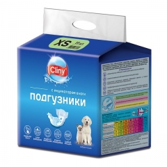 Cliny Подгузники для Собак и Кошек 2-4кг размер XS (11шт)(99665)