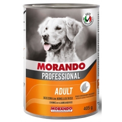 Morando Professional Консервированный корм для собак с кусочками Ягненка и рисом 405гр (102496)