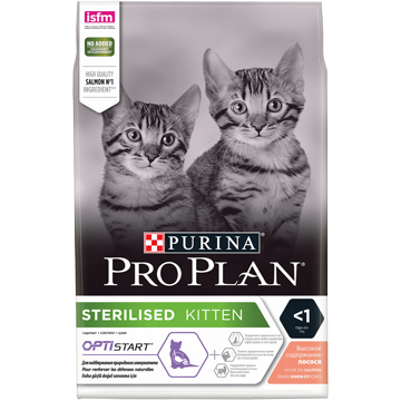 Сухой корм Pro Plan Sterilised Kitten для Стерилизованных котят с высоким содержанием Лосося