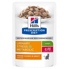Hill's Prescription Diet c/d Multicare Stress + Metabolic Корм для кошек с Курицей 85гр*12шт (89910)