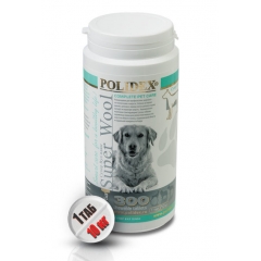 Polidex Super Wool Plus Витамины для собак Улучшает состояние Кожи и Шерсти 300таб (58416)