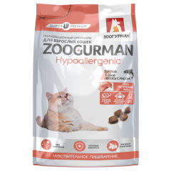 Зоогурман Hypoallergenic Salmon&Rice Корм для кошек с чувствительным пищеварением Лосось с рисом