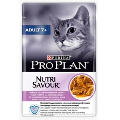 Pro Plan NutriSavour 7+ Пауч для Кошек старше 7 лет с Индейкой в Соусе 85гр (80129)