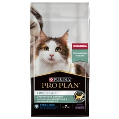 Pro Plan® LiveClear® Корм для Стерилизованных кошек и Кастрированных котов от 7 лет с высоким содержанием Индейки 1,4кг (78428)