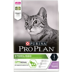 Сухой корм Pro Plan Sterilised Optirenal для Кастрированных котов и Стерилизованных кошек Индейка
