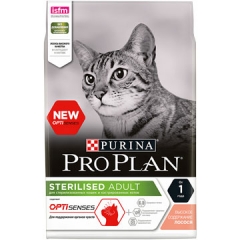Pro Plan Sterilised Optisenses Корм для Стерилизованных кошек для поддержания органов чувств с Лососем