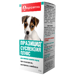 Apicenna Празицид Суспензия Плюс от Глистов для Щенков Мелких пород+Шприц-дозатор 6мл (13579)