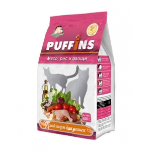 Puffins Корм для Кошек Мясо/Рис/Овощи 400гр (62137)