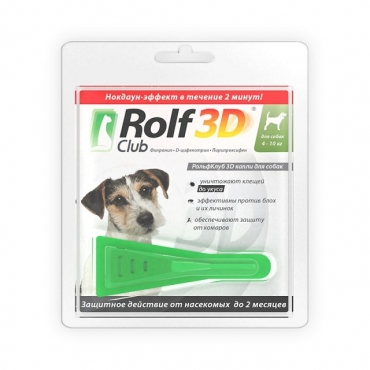 Rolf Club 3D Капли от Блох и Клещей для Собак от 4 до 10кг (39961)