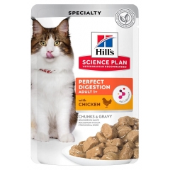 Hill's Science Plan PERFECT DIGESTION Паучи для взрослых кошек с Курицей и коричневым рисом 85гр*12шт ()