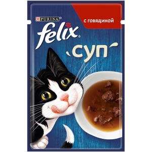 Felix Пауч для кошек Суп с Говядиной 48гр (81961)