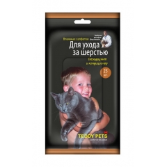 Teddy Pets N25 Влажные салфетки для Ухода за Шерстью, Дезодорант и Кондиционер 25шт (13740)
