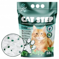 Cat Step Crystal Fresh Mint Наполнитель с ароматом Мяты для Кошачьего туалета Силикагель 3,8л (88388)