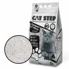 Cat Step Compact White Carbon Комкующийся минеральный наполнитель для туалета 5л (78458)