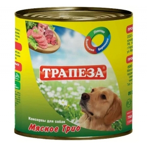 Трапеза Консервы для собак Мясное Трио 750гр (61918)