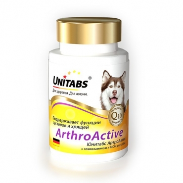 Unitabs Arthro Active Q10 Витамины для Собак при Болезнях Суставов 100 таб (49679)