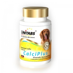 Unitabs Calci Plus Q10 Витамины с Кальцием,Фосфором и Витамином Д для собак 100 таб (49686)