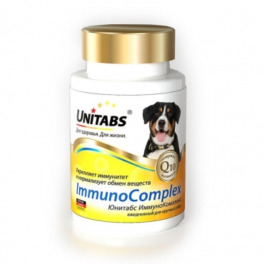 Unitabs Immuno Complex Q10 Витамины для Крупных собак 100 таб (49688)