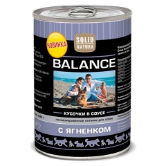 Solid Natura Balance Влажный корм для собак кусочки с Ягненком в соусе 1,24кг (104972)